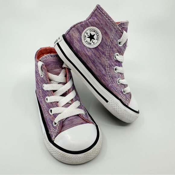 Converse Kids CTAS HI All Star High Top Bright Violet Sunblush Size 6 Infant - Picture 5 of 10
